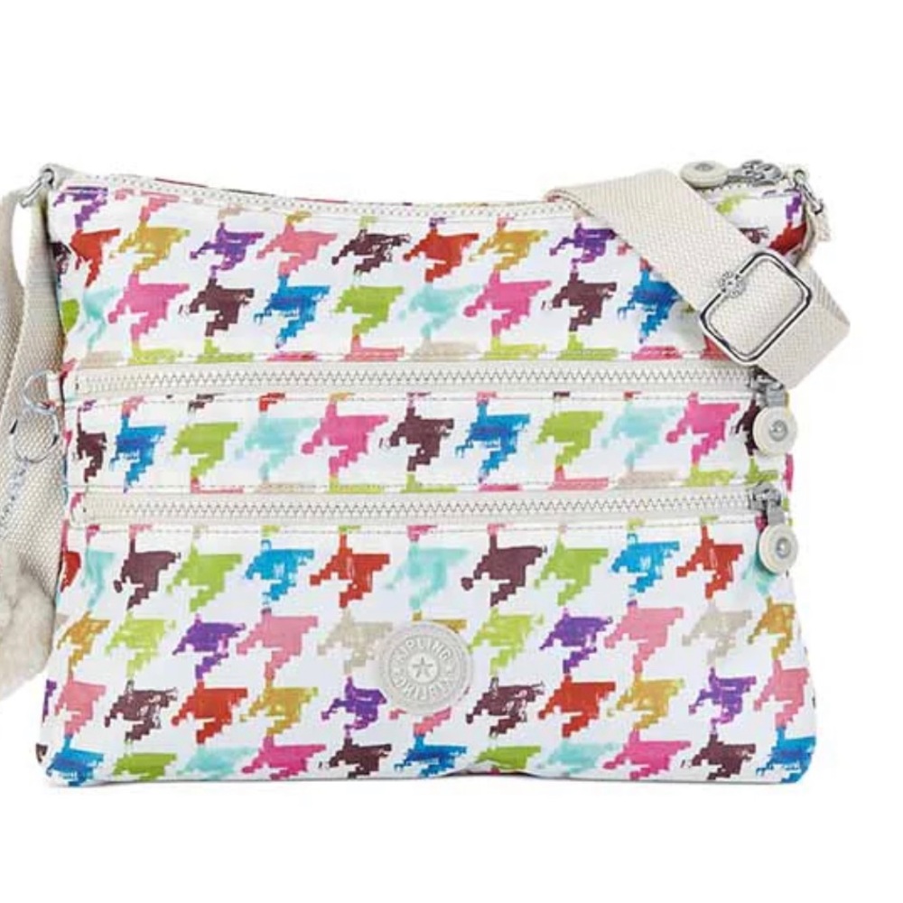 Kipling colorful houndstooth crossbody bag